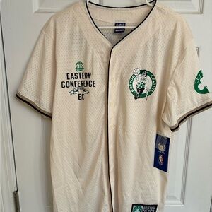 Boston Celtics NBA x Ultra Game Cream Colored Baseball Jersey